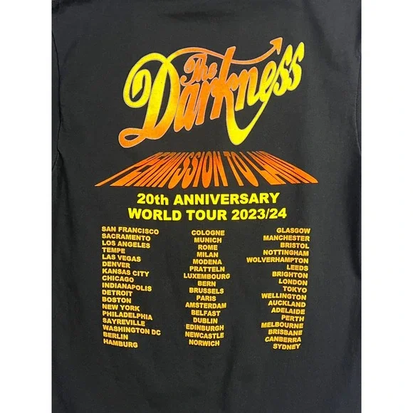 The Darkness 20th Anniversary World Tour Tee 2023 2024 Black Unisex Souvenir S‎ - Picture 7 of 8